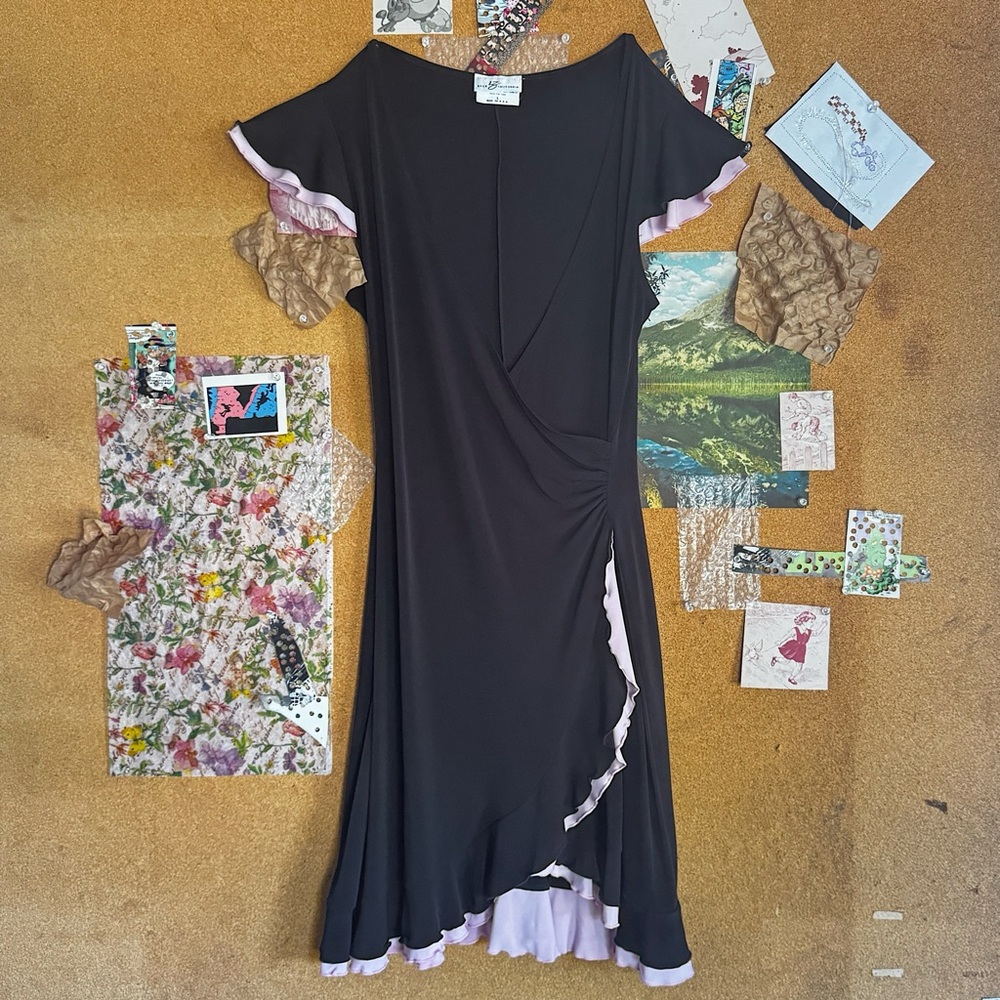 Byer California Black and Pink Asymmetrical Dress
